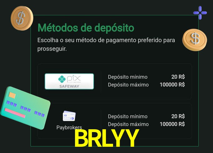 O cassino BRLYY oferece uma grande variedade de métodos de pagamento